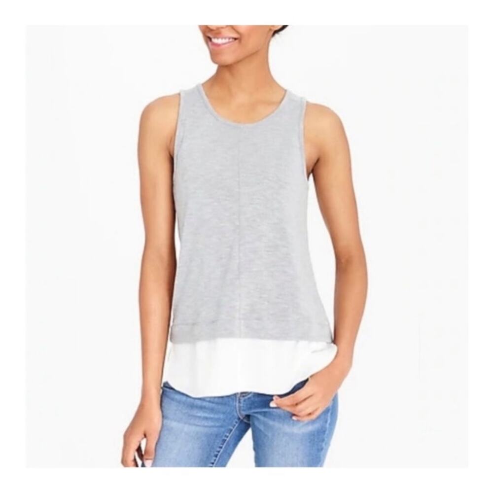 J. Crew Lagenlook Casual Boho Layered Gray Tank Top Medium New